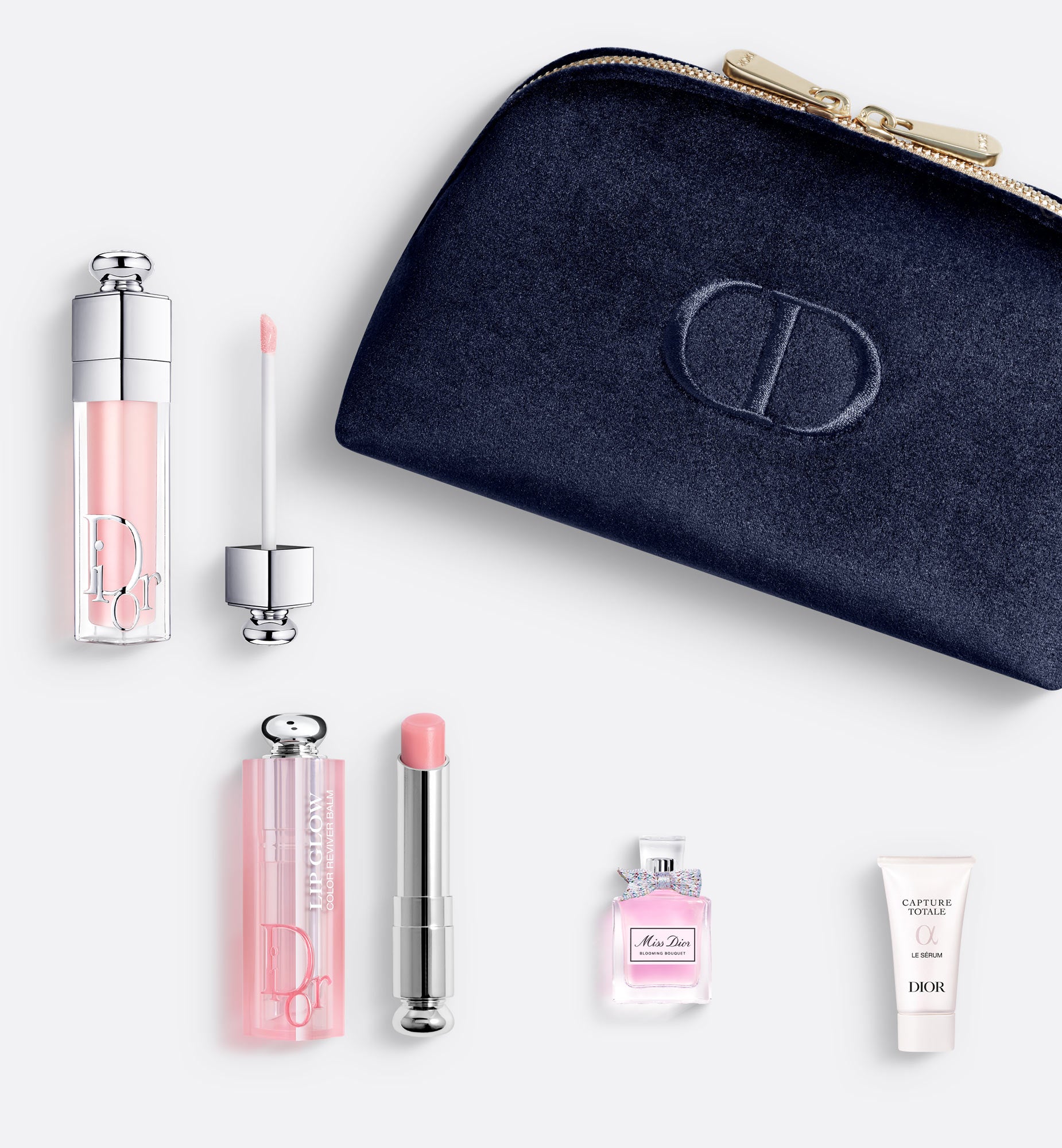 Holiday Makeup Beauty Set | Dior Addict Set - Lip Balm, Gloss, Anti-Aging Skincare and Eau de Toilette